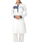 White plain cotton pathani-suits
