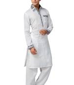 White plain cotton pathani-suits