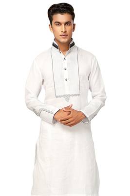White plain cotton pathani-suits 2