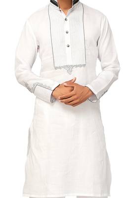 White plain cotton pathani-suits 3