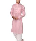 Pink plain cotton pathani-suits