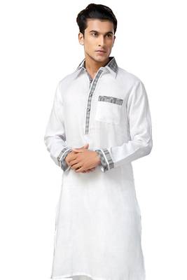 White plain cotton pathani-suits 2