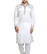 White plain cotton pathani-suits