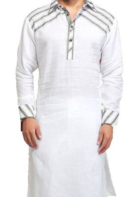 White plain cotton pathani-suits 3