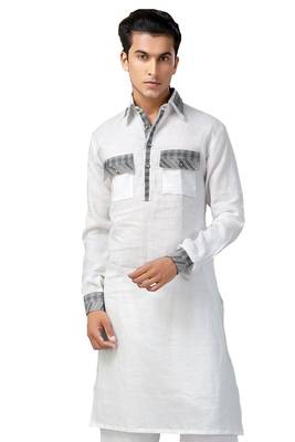 White plain cotton pathani-suits 2