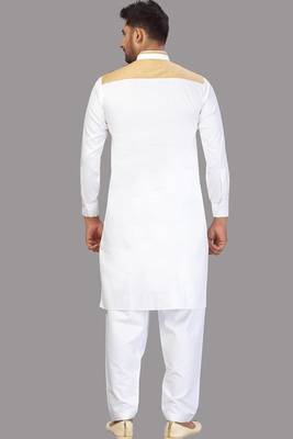 White plain cotton pathani-suits 2