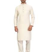 Fawn plain cotton pathani-suits