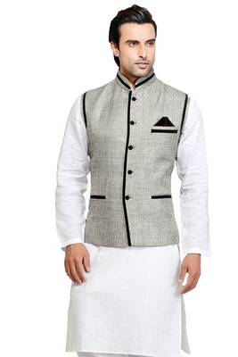White plain cotton pathani-suits 2