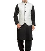 Black plain cotton pathani-suits