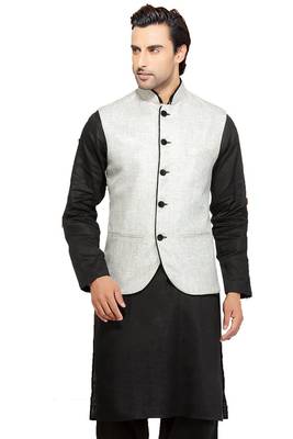 Black plain cotton pathani-suits 2