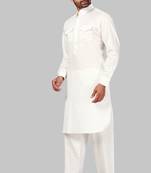Fawn plain cotton pathani-suits