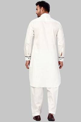 Fawn plain cotton pathani-suits 3