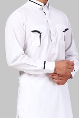 White plain cotton pathani-suits 2