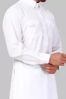 White plain cotton pathani-suits