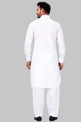 White plain cotton pathani-suits 3