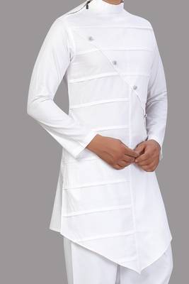White plain cotton pathani-suits 3