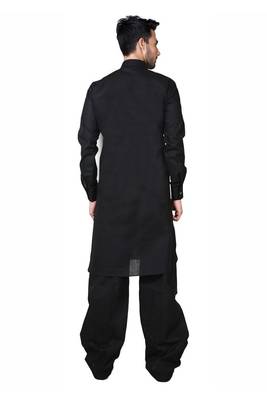 Black plain cotton pathani-suits 2