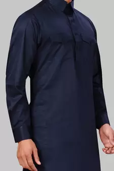 Blue plain cotton pathani-suits