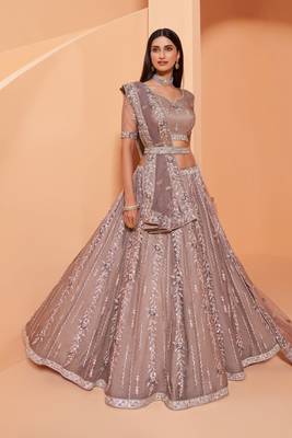 Maahi Styles Mauve Net Lehenga Choli Set 1