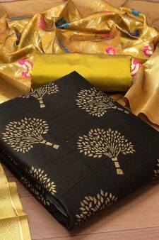 Coffee floral print brocade salwar