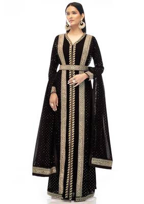 Black sequins georgette salwar 1