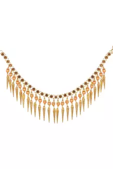Statement Design Gold Plated Pearl Studded with Triangle Fringes hanging Toe Anklet for Girls and Women