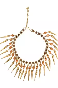 Statement Design Gold Plated Pearl Studded with Triangle Fringes hanging Toe Anklet for Girls and Women