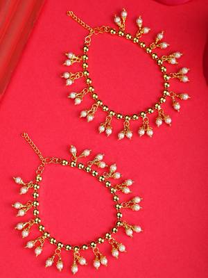 Statement Design Gold Plated White Pearl Studded for Girls and Women 1