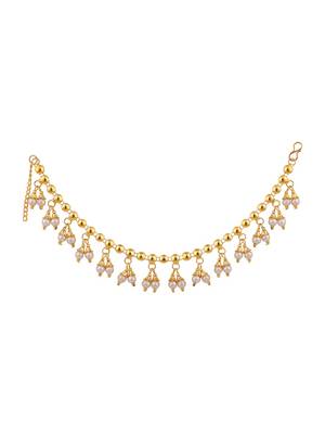 Statement Design Gold Plated White Pearl Studded for Girls and Women 3