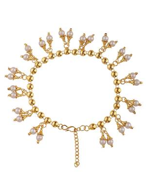 Statement Design Gold Plated White Pearl Studded for Girls and Women 4