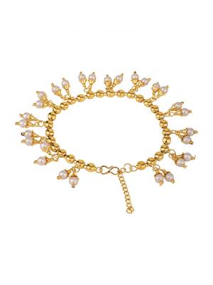 Statement Design Gold Plated White Pearl Studded for Girls and Women 5