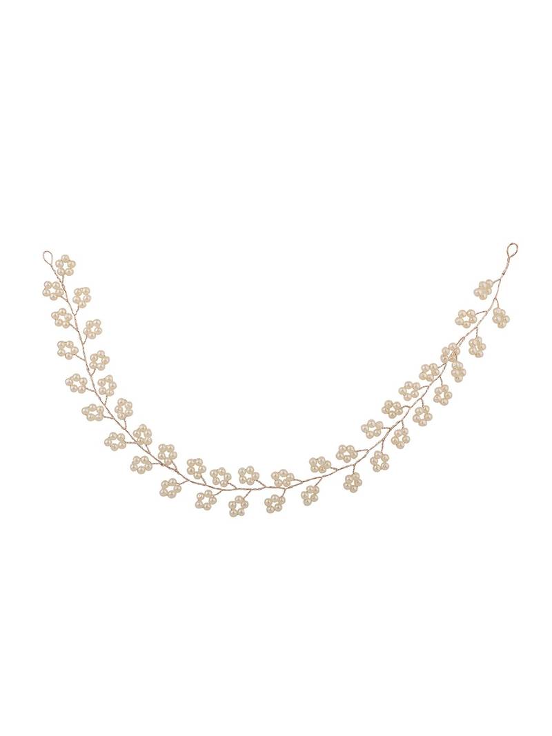 Statement Silver Plated Floral Design Peal Studded Foldable Hair Accessory for Women and Girls