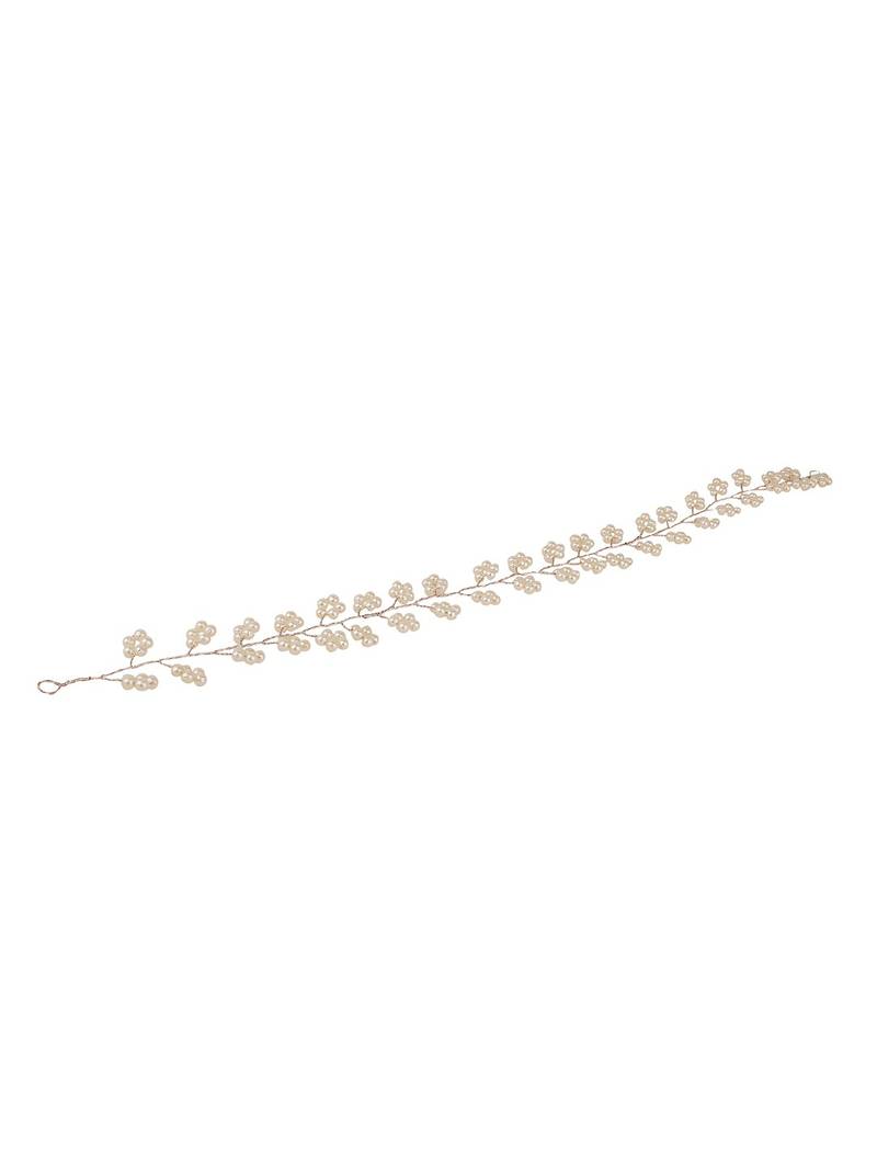 Statement Silver Plated Floral Design Peal Studded Foldable Hair Accessory for Women and Girls