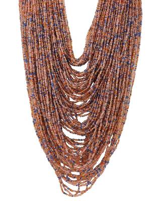 Statement Heavy Layered Long Necklace with Purple Beads for Women and Girls. 4