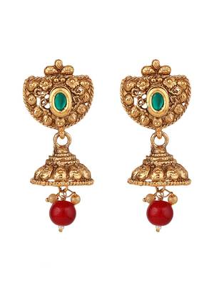 Traditional Gold Plated Intricate Design Long Necklace Set with Stone and Pearl Studded Necklace Set for Girls and Women 4