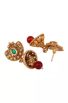 Traditional Gold Plated Intricate Design Long Necklace Set with Stone and Pearl Studded Necklace Set for Girls and Women