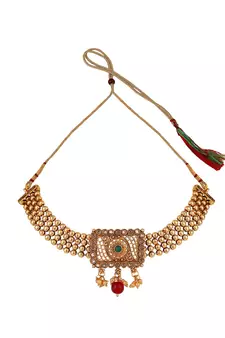 Statement Traditional Gold Plated Square shaped Pearl and Stone Studded Heavy Intricate Design Long Layered Necklace Set
