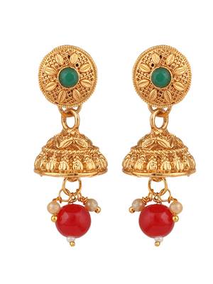 Statement Traditional Gold Plated Square shaped Pearl and Stone Studded Heavy Intricate Design Long Layered Necklace Set 6