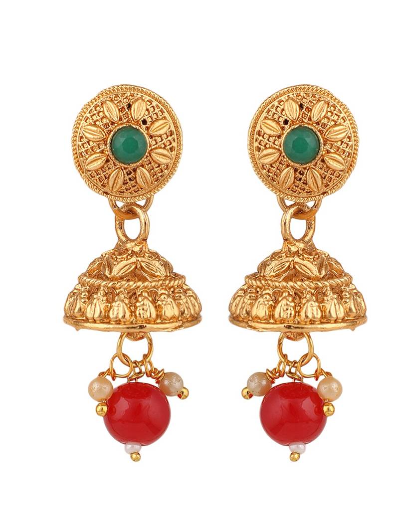 Statement Traditional Gold Plated Square shaped Pearl and Stone Studded Heavy Intricate Design Long Layered Necklace Set