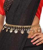 Contemprary Gld plated Shell Design Stone Studded Kamarbandh or Waist for Girls and Women