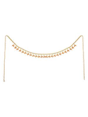 Contemporary Gold Plated Rose Gold Pearl Studded Design Kamarbandh or Waist Belt for Women and Girl Women love jewellery 3