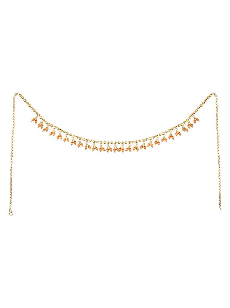 Contemporary Gold Plated Rose Gold Pearl Studded Design Kamarbandh or Waist Belt for Women and Girl Women love jewellery