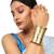 Statement Gold Plated Metal Chunk Self Design Slip-On Bracelet for Women and Girls.