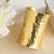 Statement Gold Plated Metal Chunk Self Design Slip-On Bracelet for Women and Girls.