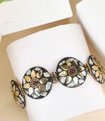 Contemporary Gold Plated Multicolor Chips floral Design Lobster lock Bracelet for Women and Girls.