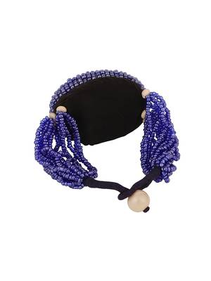 Contemporary Blue colored Beads studded Oval shaped Bracelet for Women and Girls. 4