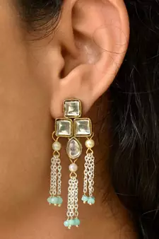 Kundan & Waterfall Chain Necklace Set