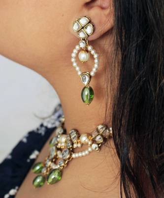 Semi Precious Beads & Kundan Necklace Set 4