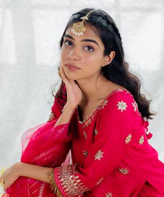 Hot Pink Georgette Embroidered Gharara Set 6