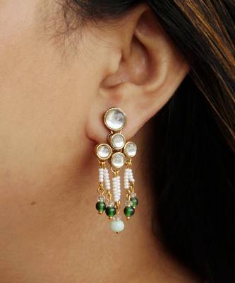 Teeny Drop Kundan Earrings 1